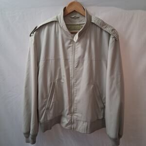 Vintage London Fog Limited Edition Thermal Men Bomber Jacket Beige Size -L REG
